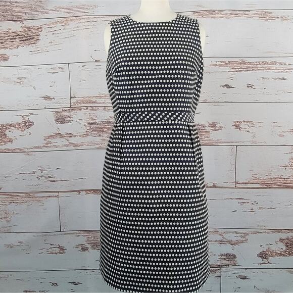 Boden Dress Sleeveless Sheath Navy Polka Dot Size 6R - Picture 1 of 10